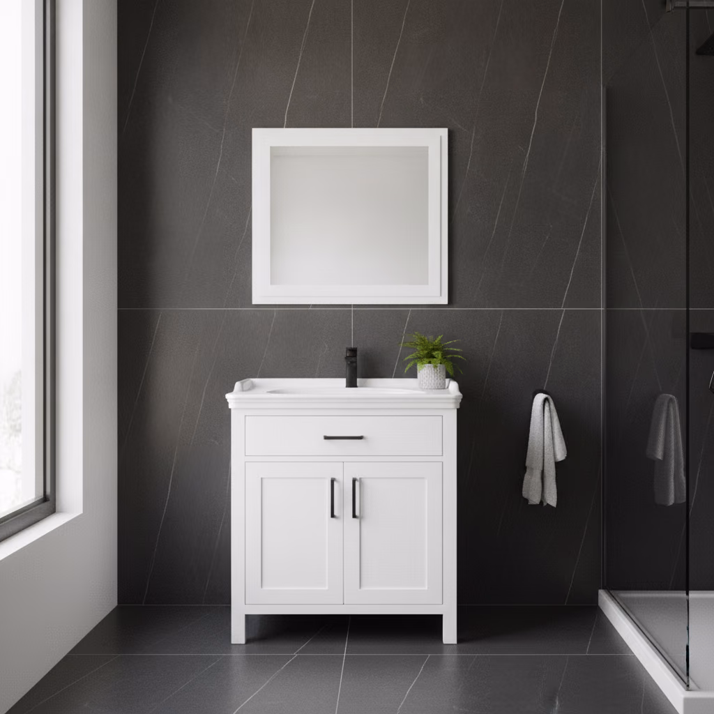 Kale Vintage 80 Cm Beyaz Banyo Dolabı Takımı 2