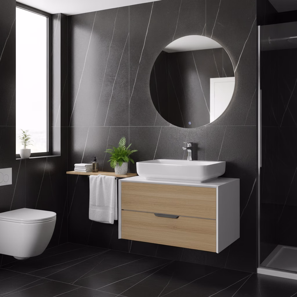 Kale Zero 2.0 80 Cm Beyaz-Meşe Banyo Dolabı Takımı 610100201077 2