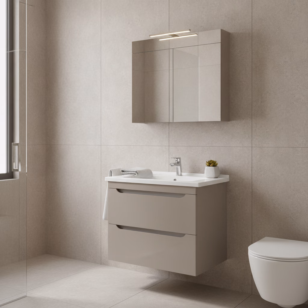 Kale Casilla 65 Cm Vizon Banyo Dolabı Takımı (Ayna Dolabı) 2