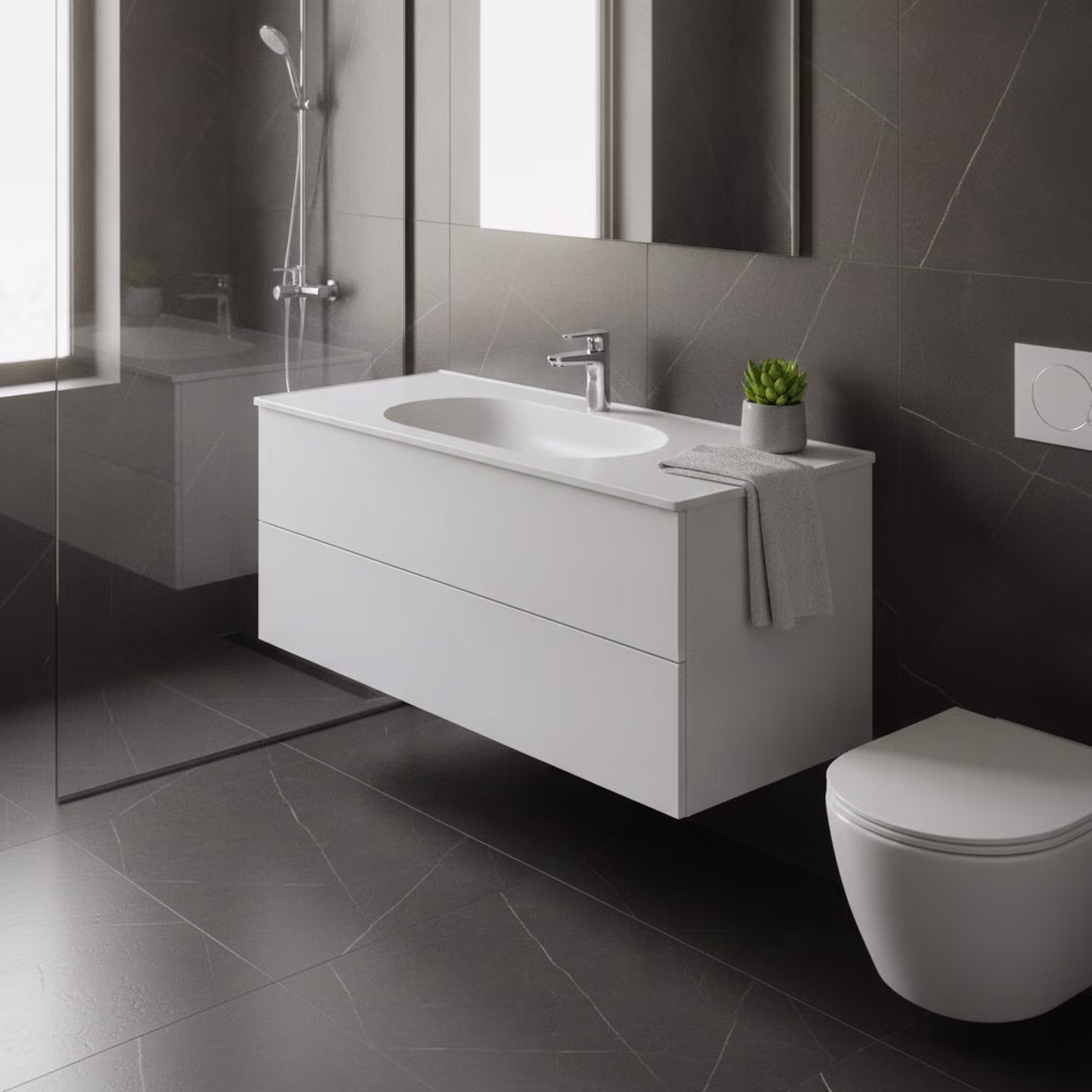 Kale Zero 2.0 100x50 Cm Mat Beyaz Etajerli Lavabo 2