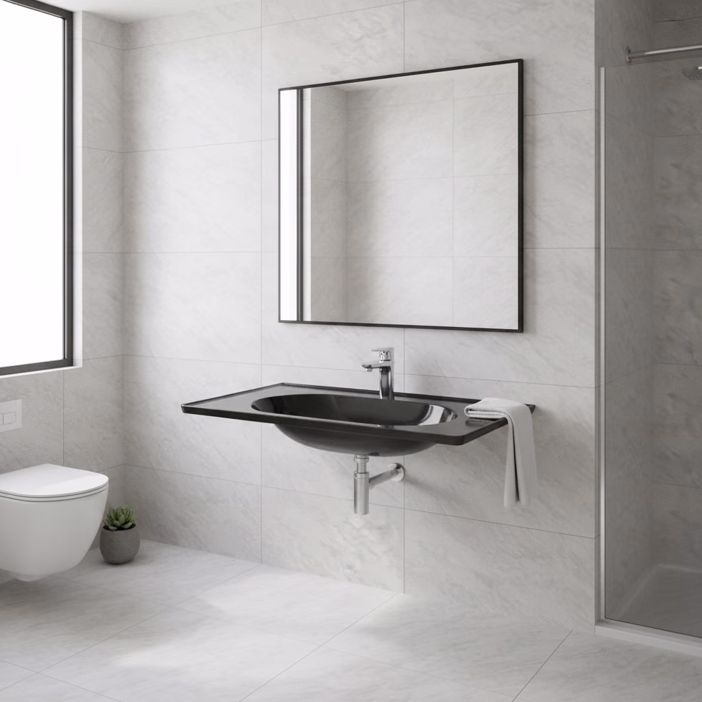 Kale Zero 2.0 80x50 Cm Siyah Etajerli Lavabo 2