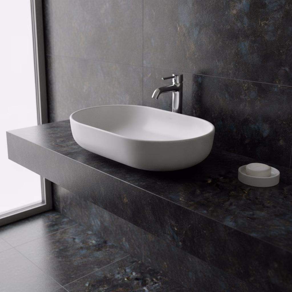 Kale Zero 2.0 60x40 Cm Mat Beyaz Oval Çanak Lavabo 2
