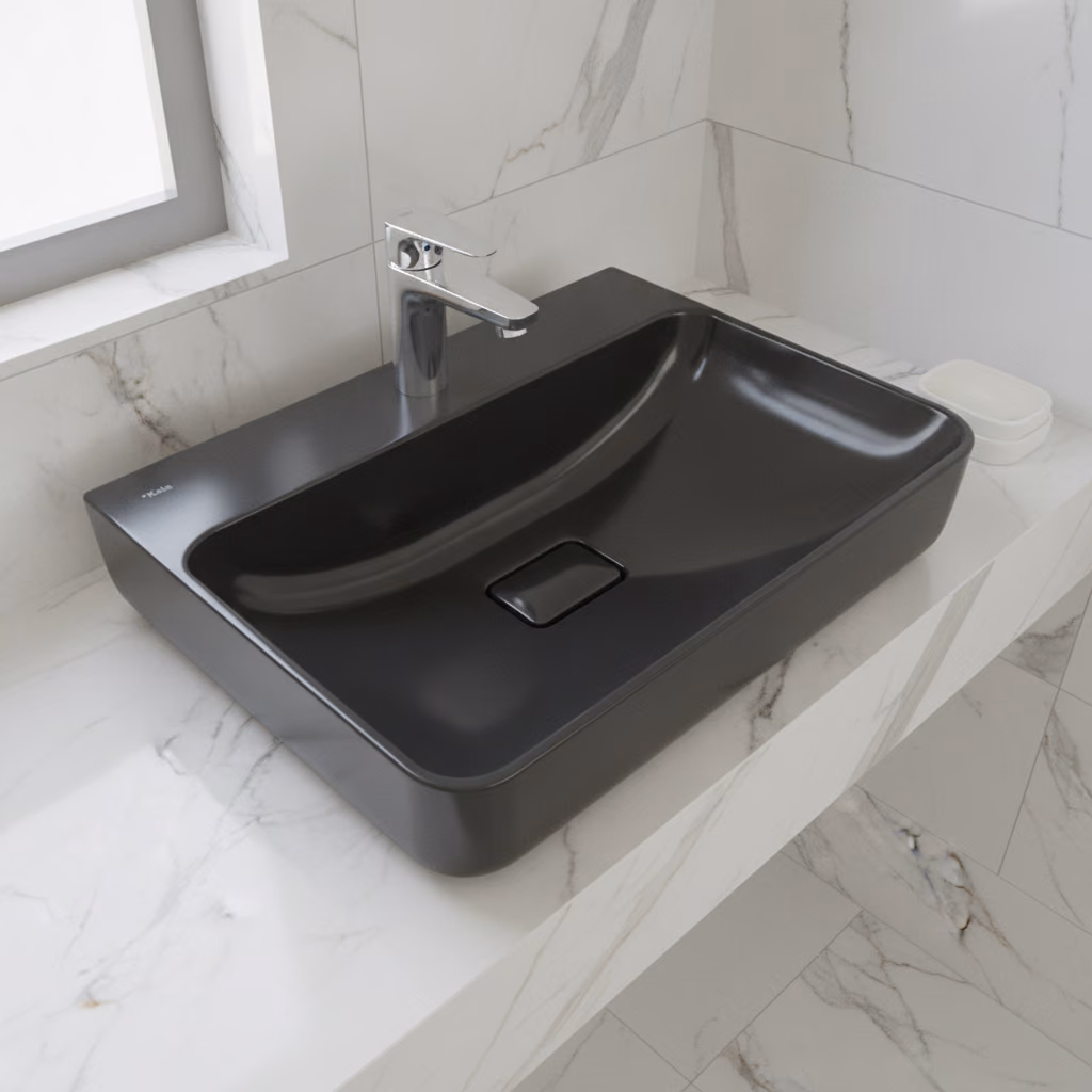 Kale Zero 2.0 60x45 Cm Siyah Dikdörtgen Tezgah Üzeri Lavabo 2