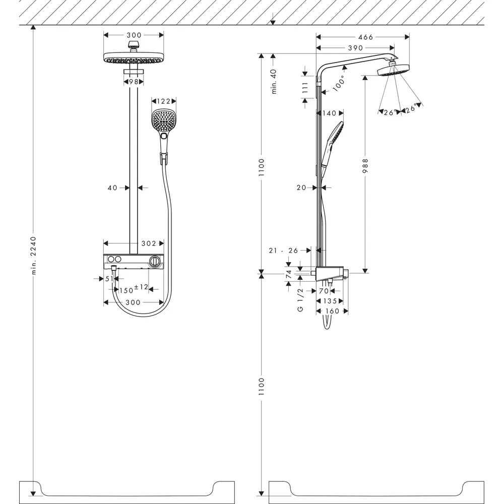 Hansgrohe Raindance Krom Duş Kolonu 27283000 2