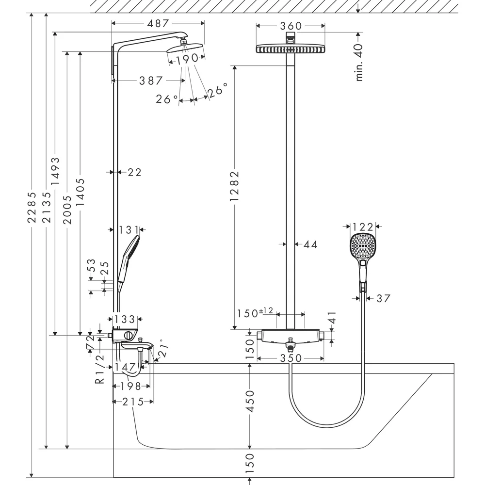 Hansgrohe Raindance Krom Duş Kolonu 27113000 2