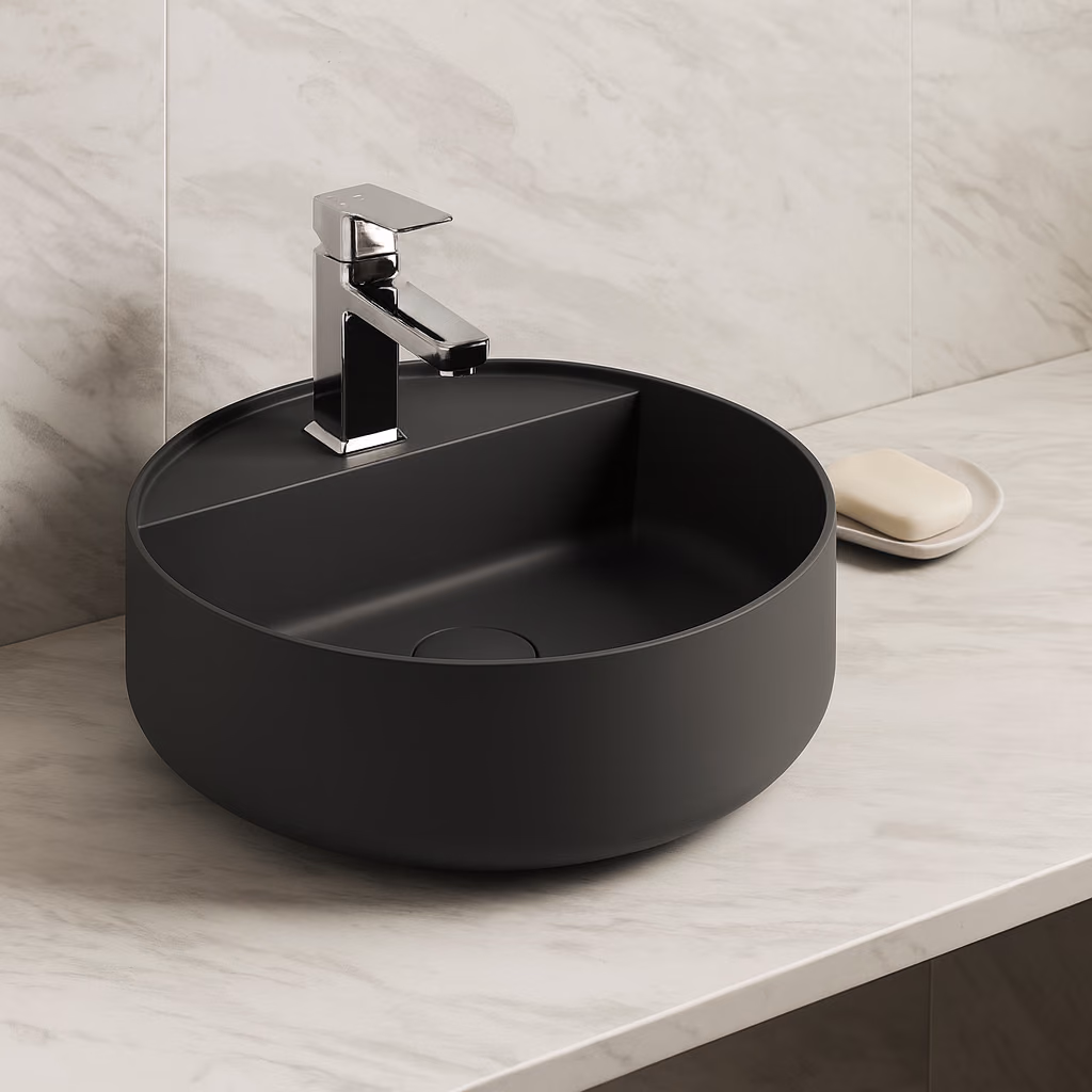 Kale Smartedge 45 Cm Mat Antrasit-Gri Yuvarlak Lavabo 2