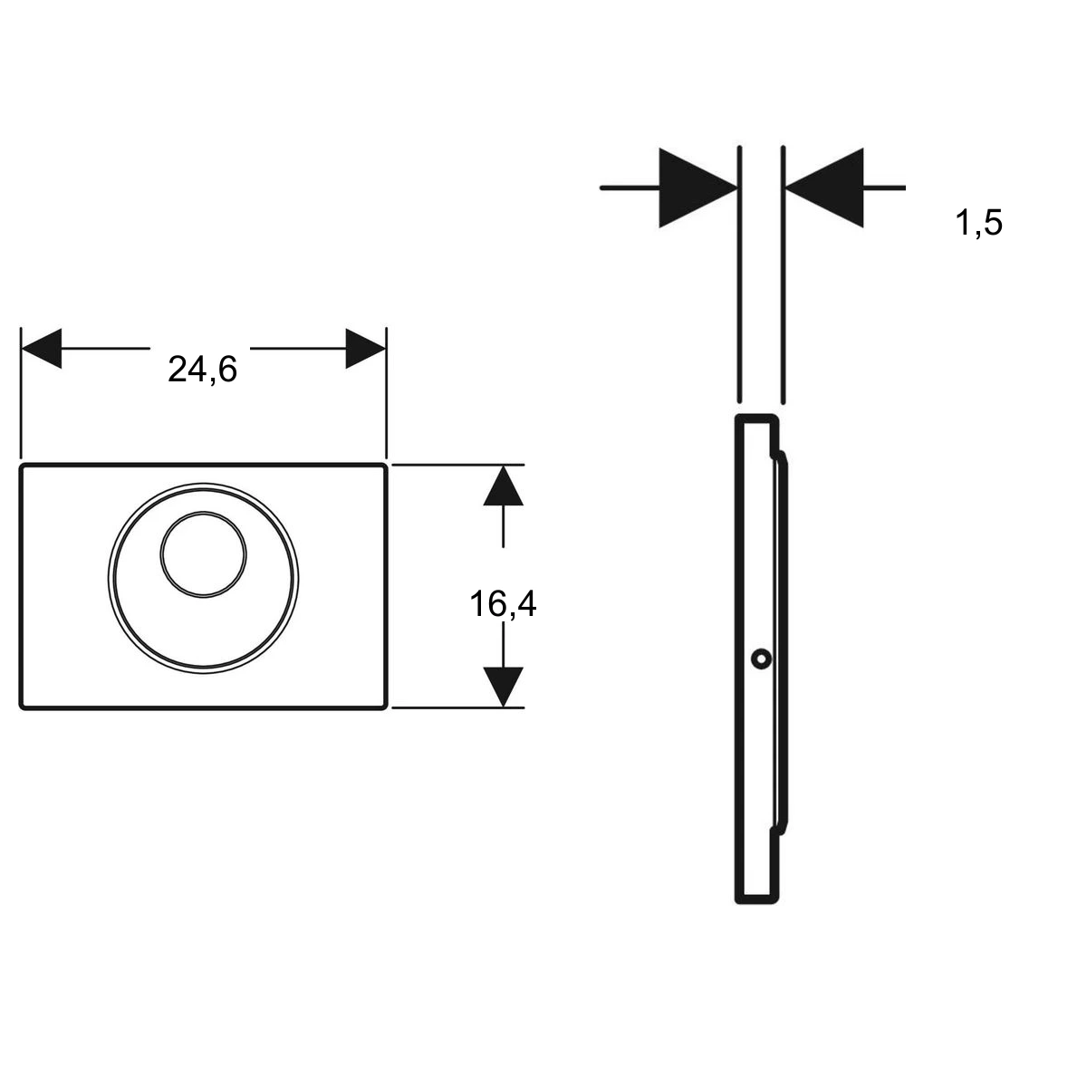 Geberit Sigma10 Fotoselli 12 cm Mat Siyah Kumanda Kapağı 2