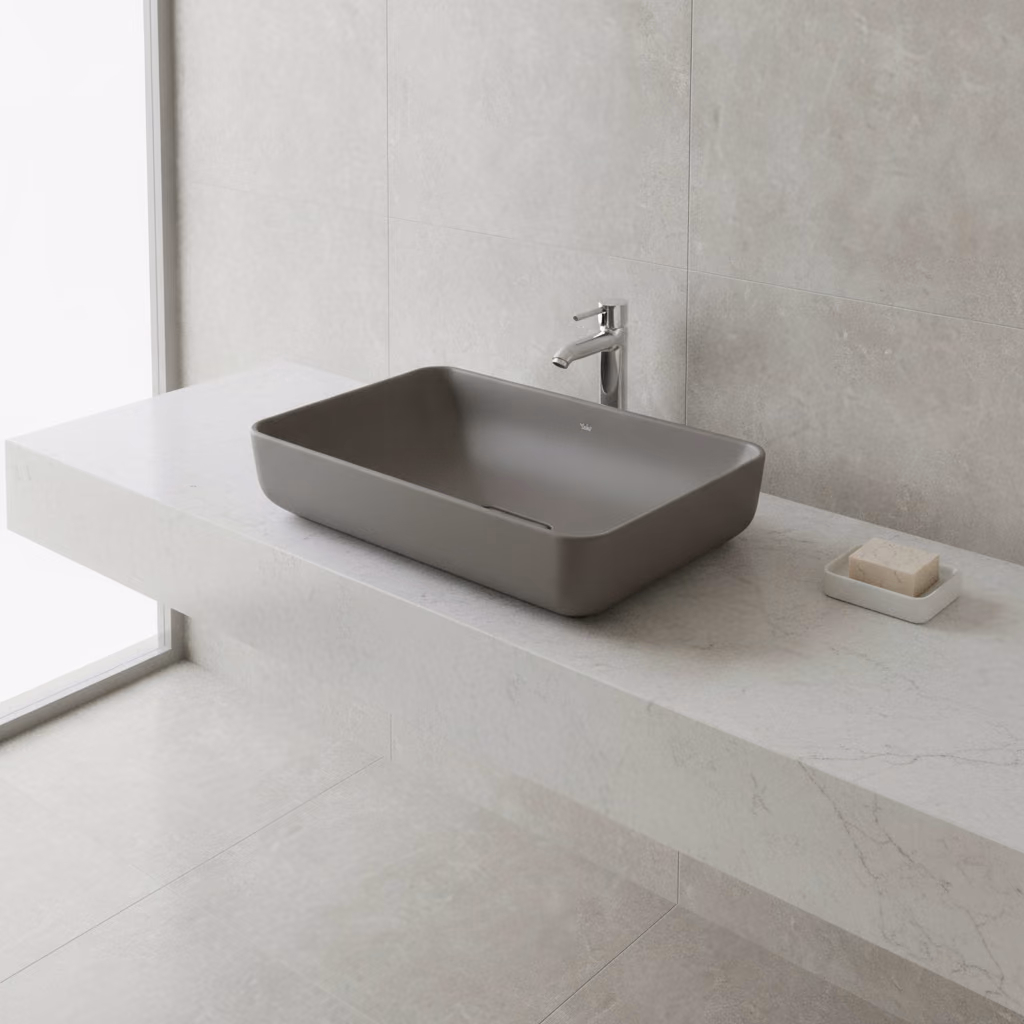 Kale Zero 2.0 60x40 Cm Mat Antrasit-Gri Dikdörtgen Çanak Lavabo 2