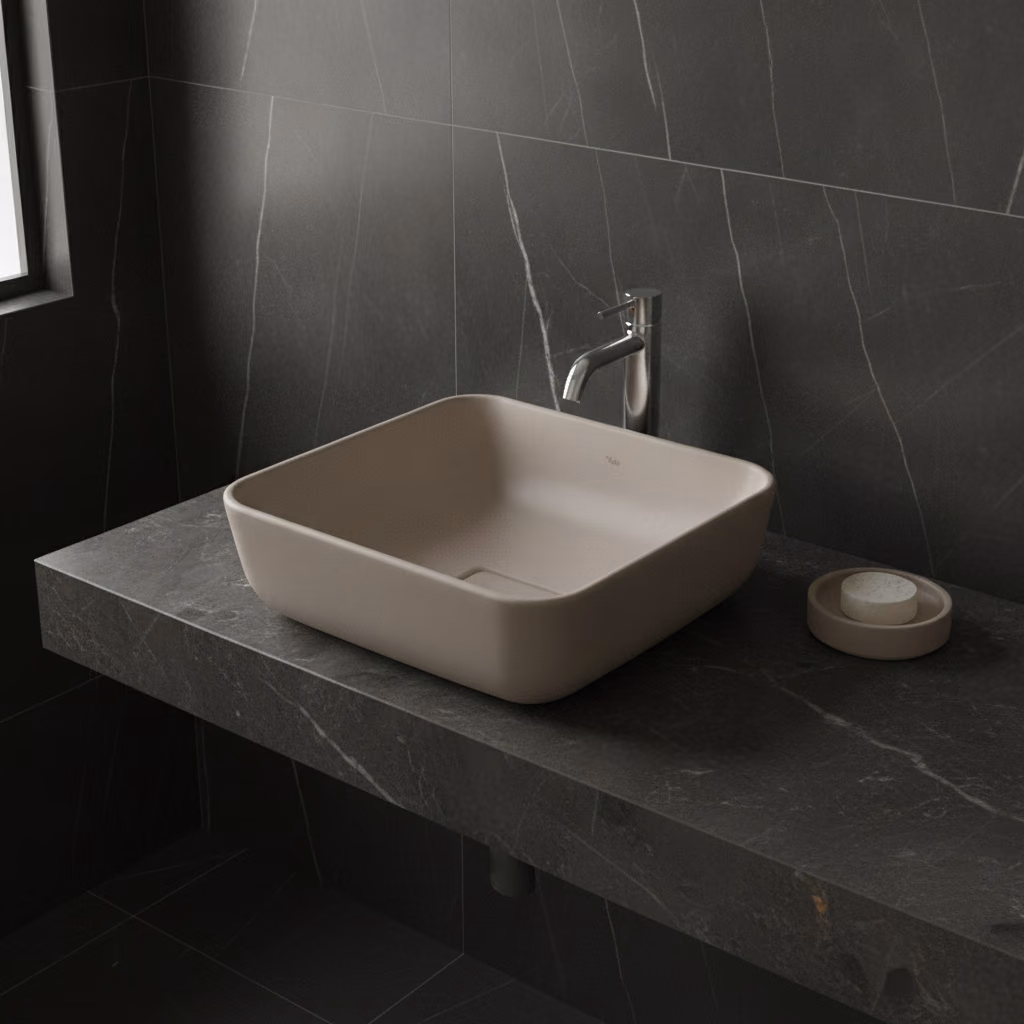 Kale Zero 2.0 40x40 Cm Mat Vizon Kare Çanak Lavabo 2
