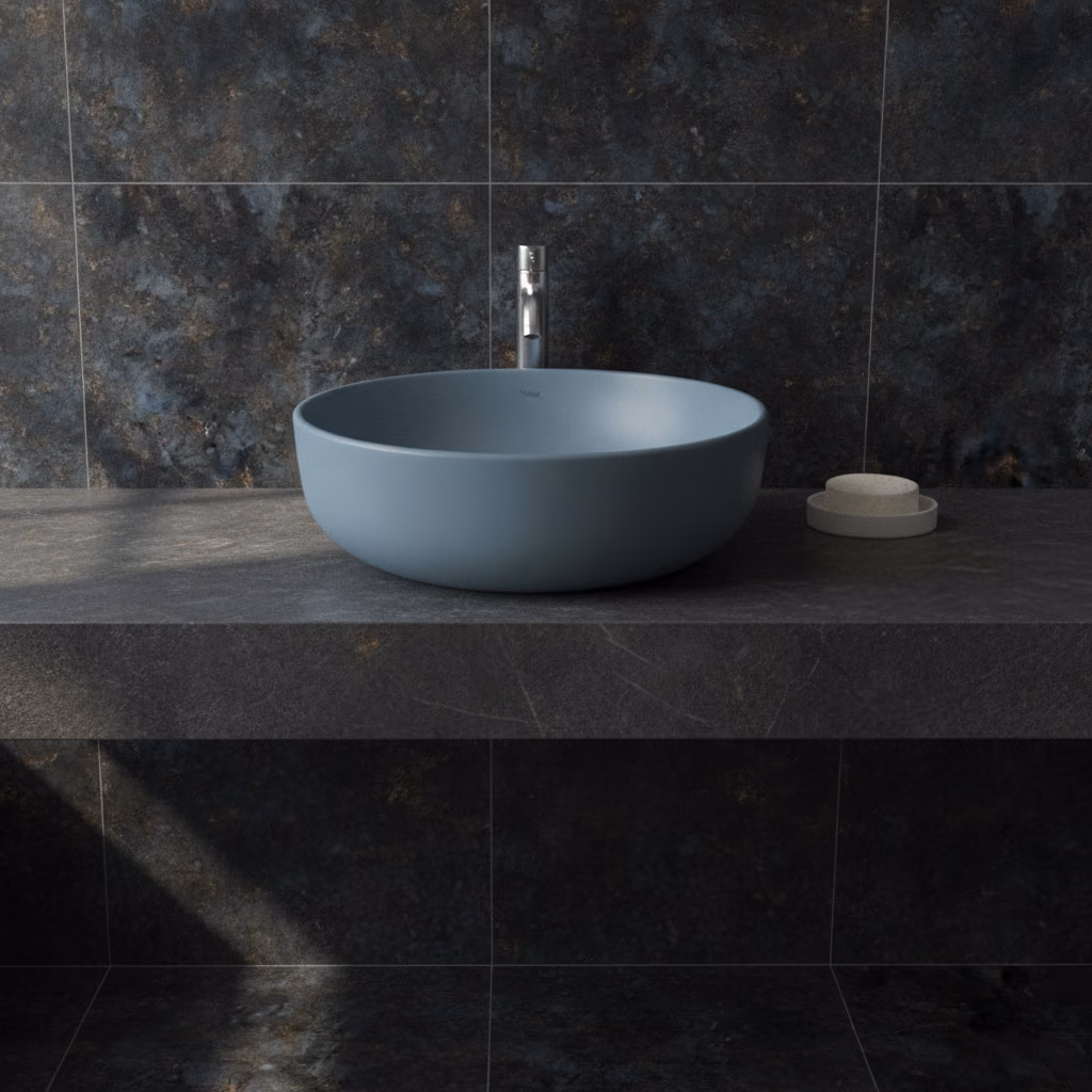 Kale Zero 2.0 40 Cm Mat Mavi Yuvarlak Çanak Lavabo 2