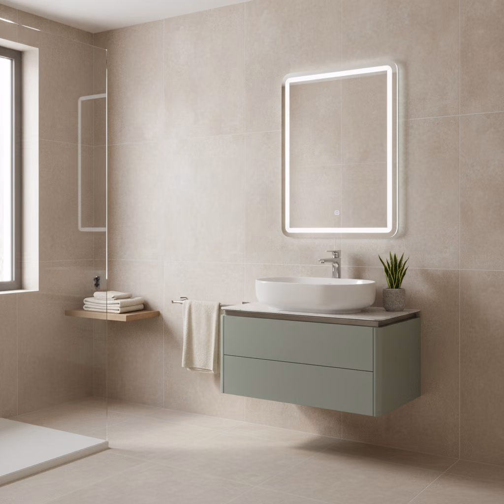Kale Lotus 80 Cm Mat Adaçayı Yeşili-Pallisandro Banyo Dolabı Takımı 610100201486 2