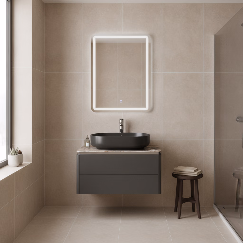 Kale Lotus 80 Cm Mat Siyah-Asteroid Banyo Dolabı Takımı 610100201421 2