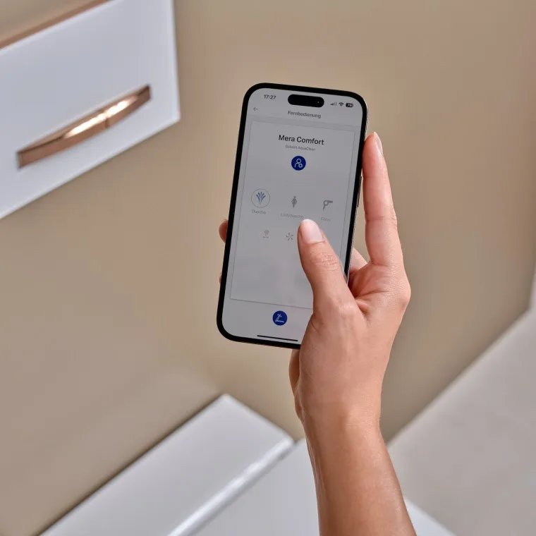 Geberit AquaClean Sela Square Beyaz-Parlak Krom Asma Klozet Seti 7
