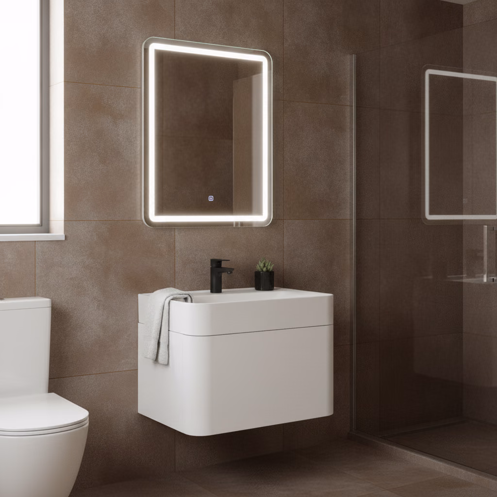 Kale Fold Pro 65 Cm Mat Beyaz Banyo Dolabı Takımı 2