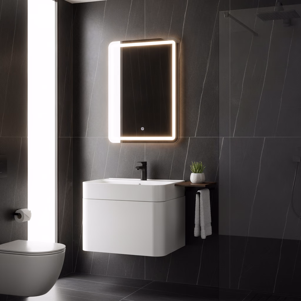 Kale Fold Pro 80 Cm Mat Beyaz Banyo Dolabı Takımı 2