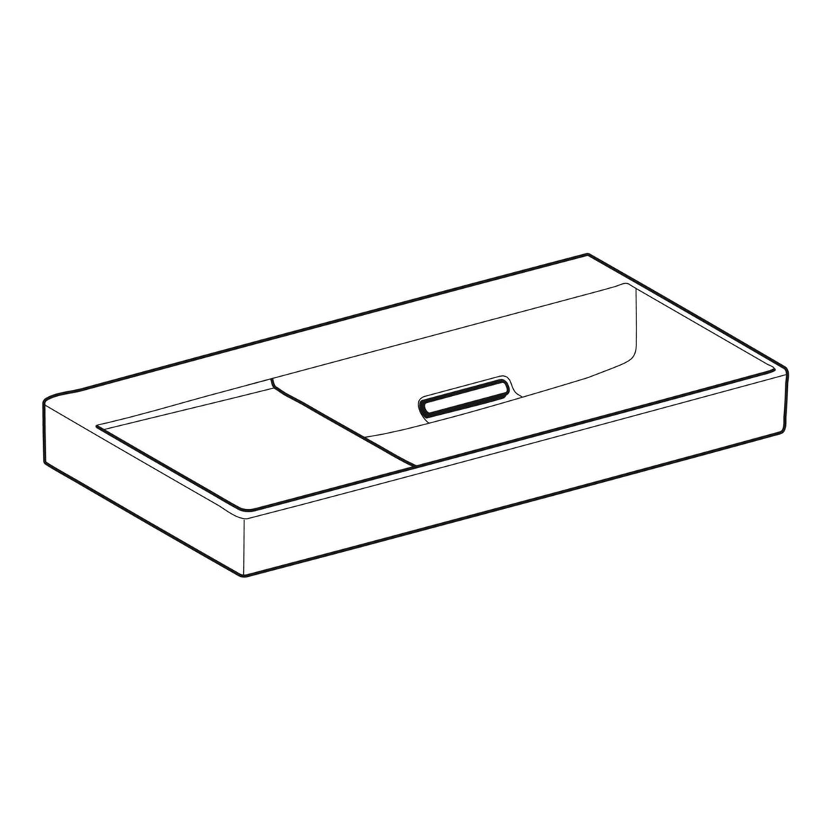 Geberit ONE CleanDrain 90 cm Sol Etajerli Lavabo, Batarya Deliksiz 3