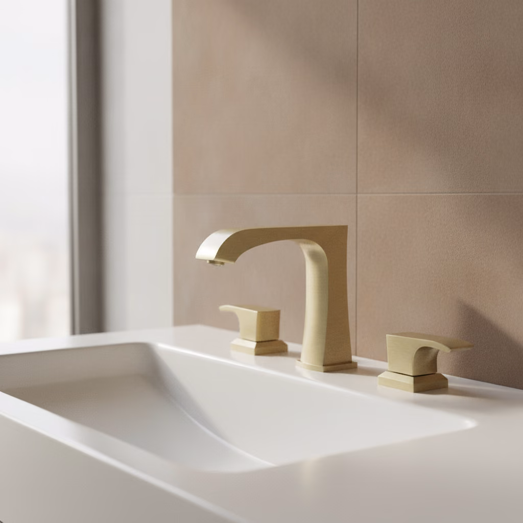 Kale Karina Plus 3 Delikli Fırçalanmış Altın Lavabo Bataryası 2