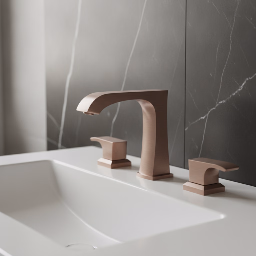 Kale Karina Plus 3 Delikli Fırçalanmış Bronz Lavabo Bataryası 2