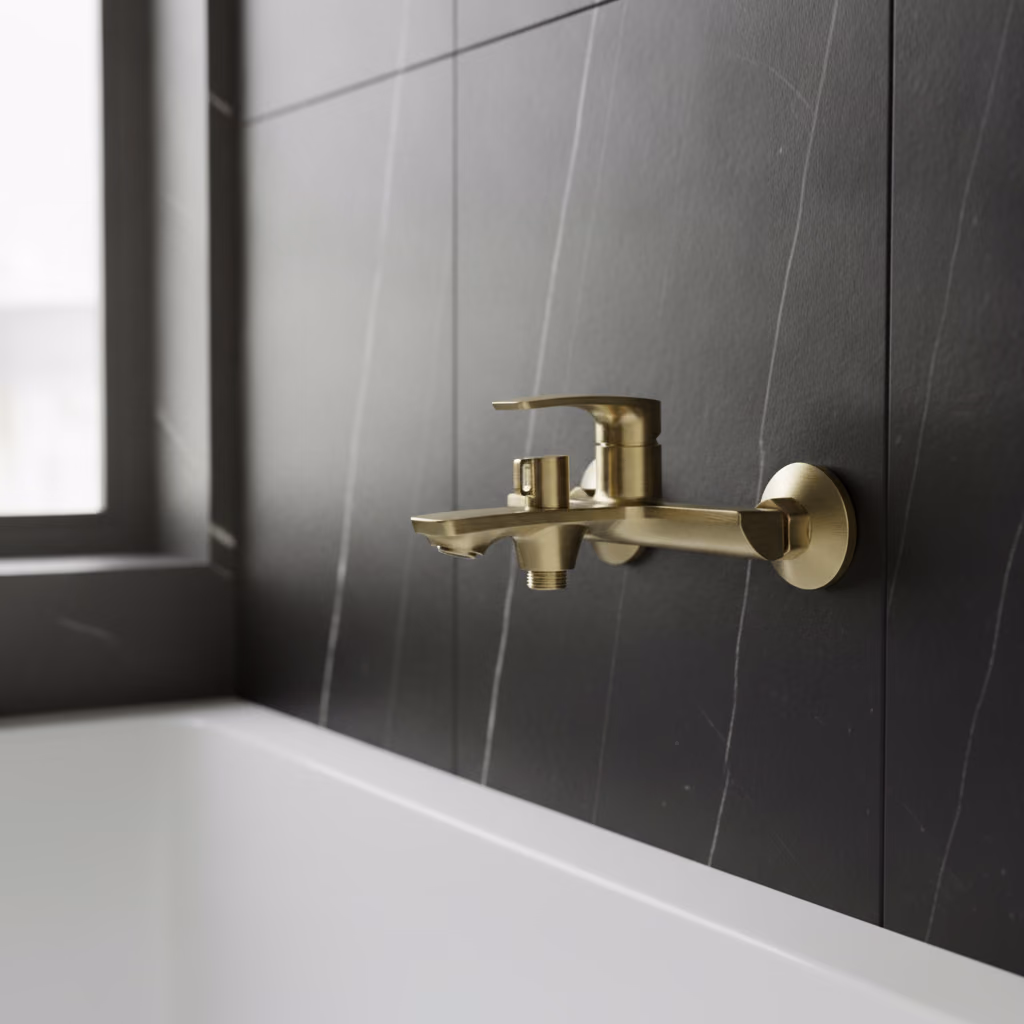 Kale Fontea Fırçalanmış Altın Banyo Bataryası 2