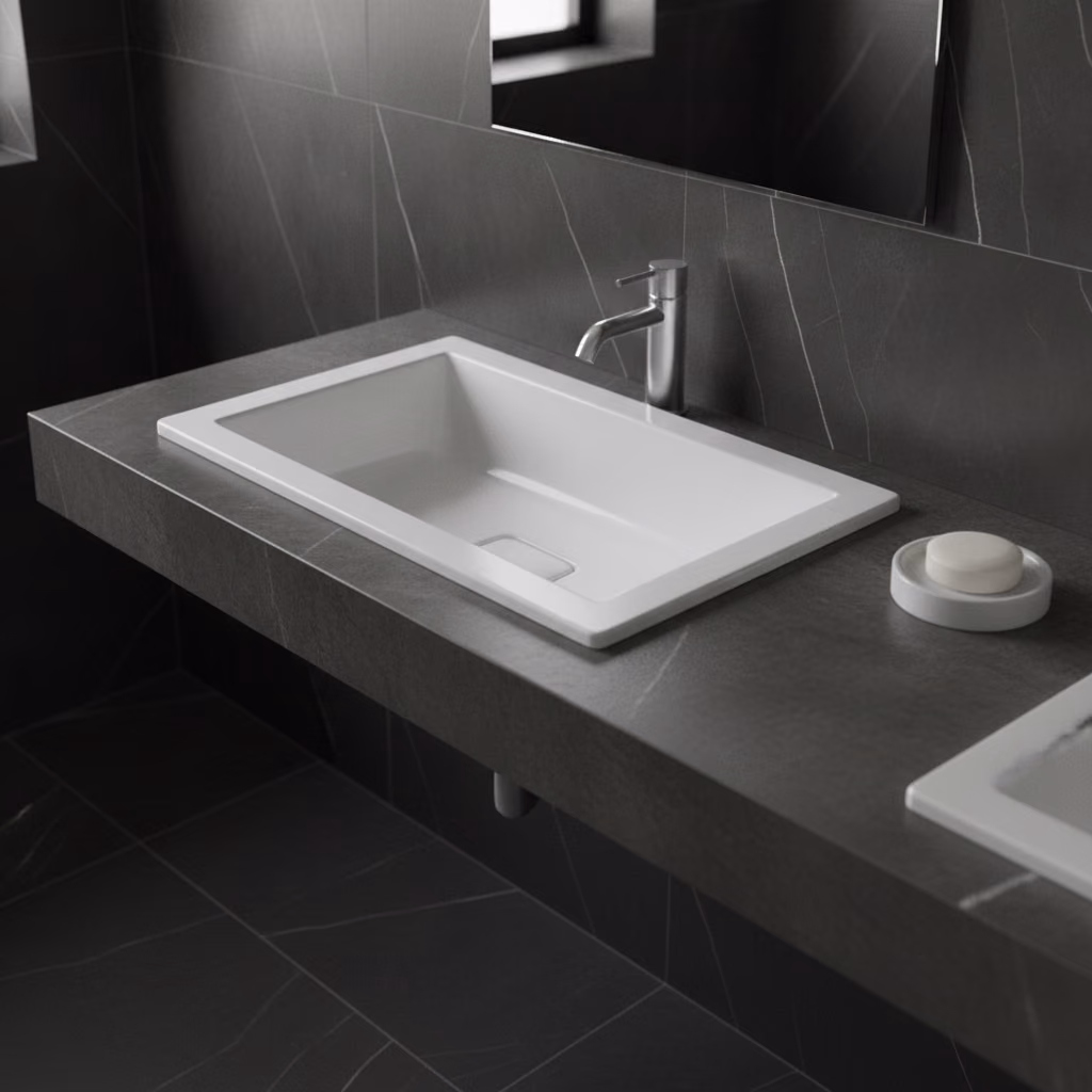 Kale Solid 60x40 Cm Tezgah Üstü Lavabo 2