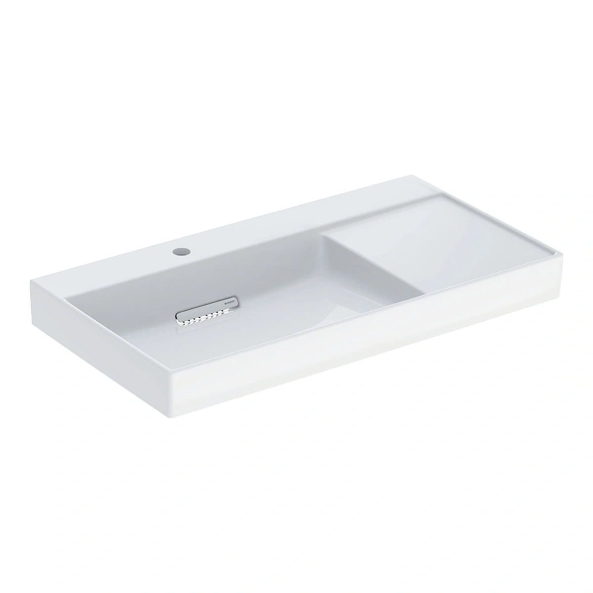 Geberit ONE CleanDrain 90 cm Sağ Etajerli Lavabo, Batarya Delikli