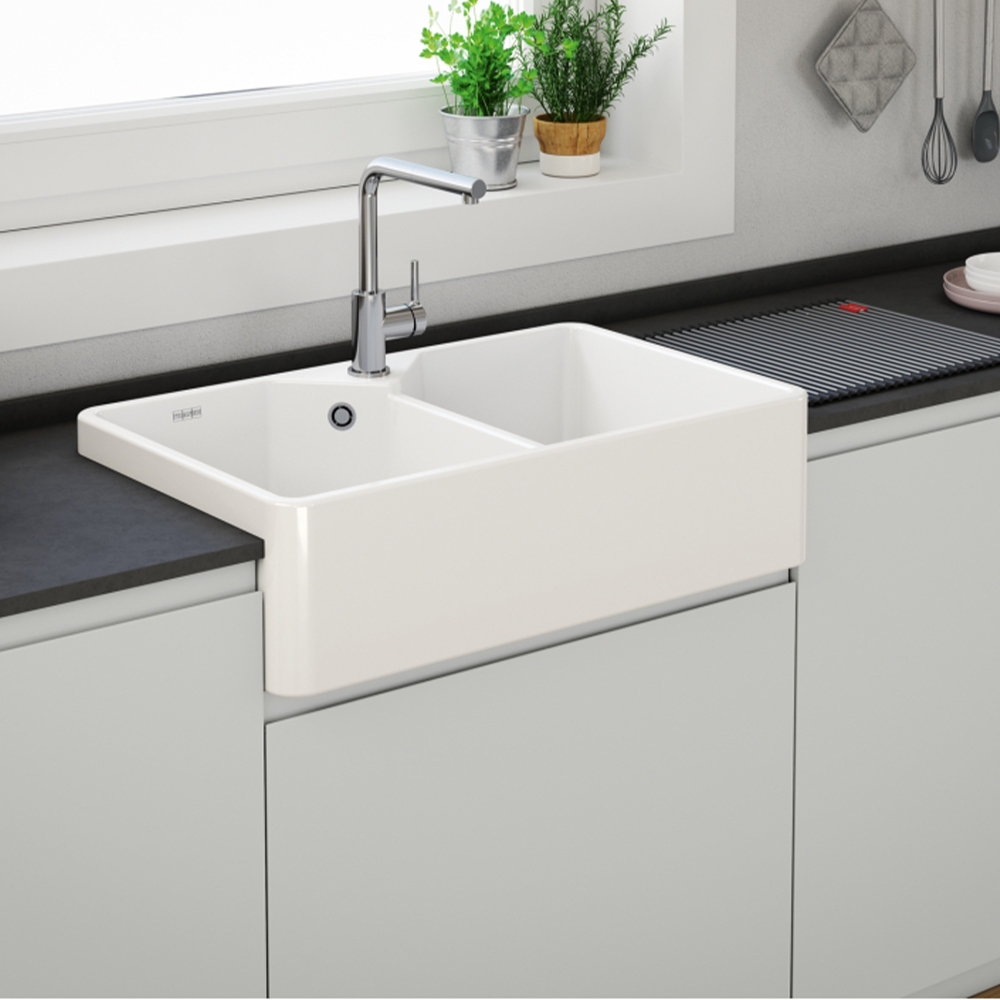 Franke Belfast BFK 72036-36 Beyaz Seramik Eviye 3