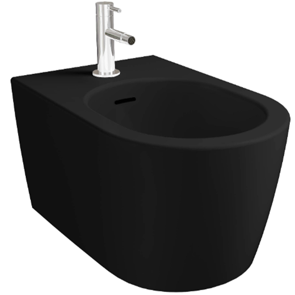 Vitra Metropole Round Mat Siyah Asma Bide