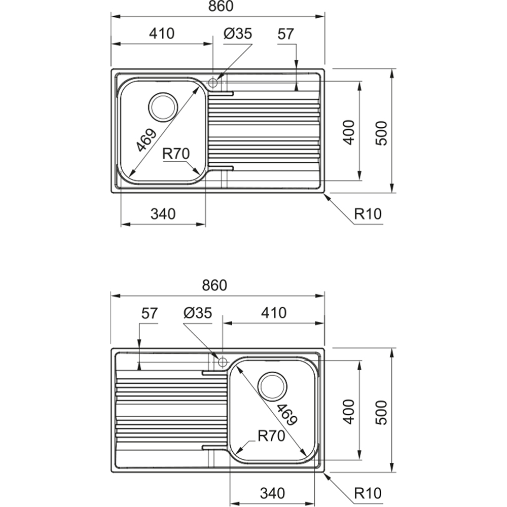 Franke Smart Srx 611-86 Sol Damlalıklı Çelik Eviye 3
