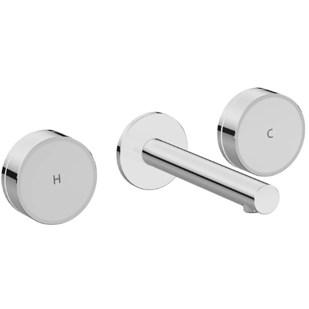 Artema Origin Aura 3 Delikli Krom-Beyaz Cam Ankastre Lavabo Bataryası
