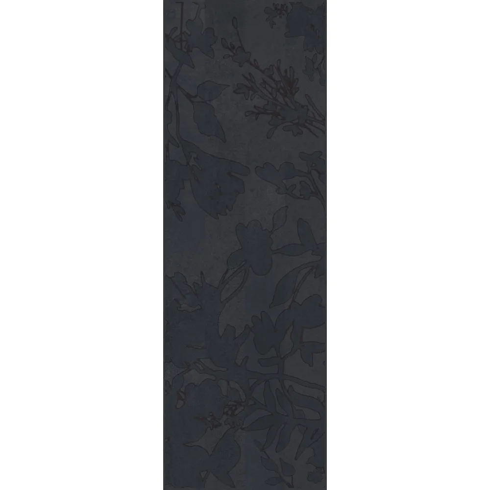 Çanakkale Seramik Cment Floral Antrasit Mat 40x120 Duvar Karosu Dekor