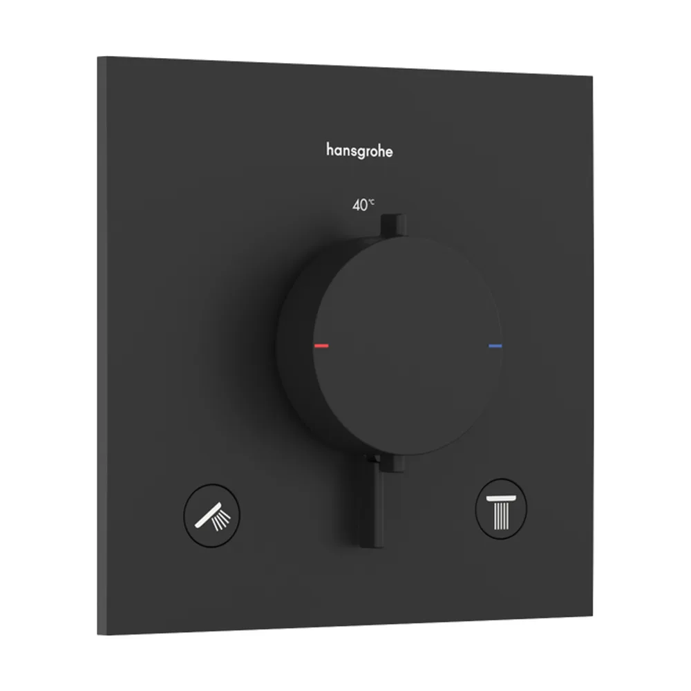 Hansgrohe Ecostat Comfort E Mat Siyah 2 Çıkış İçin Ankastre Termostatik Banyo Bataryası - 33711670