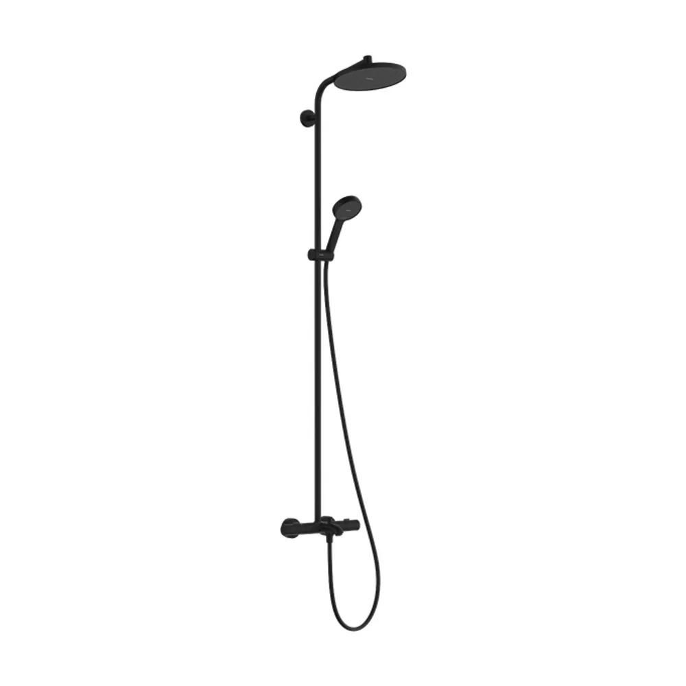 Hansgrohe Activera S 240 1jet EcoSmart Mat Siyah Küvet Termostatlı Duş Kolonu - 28871670