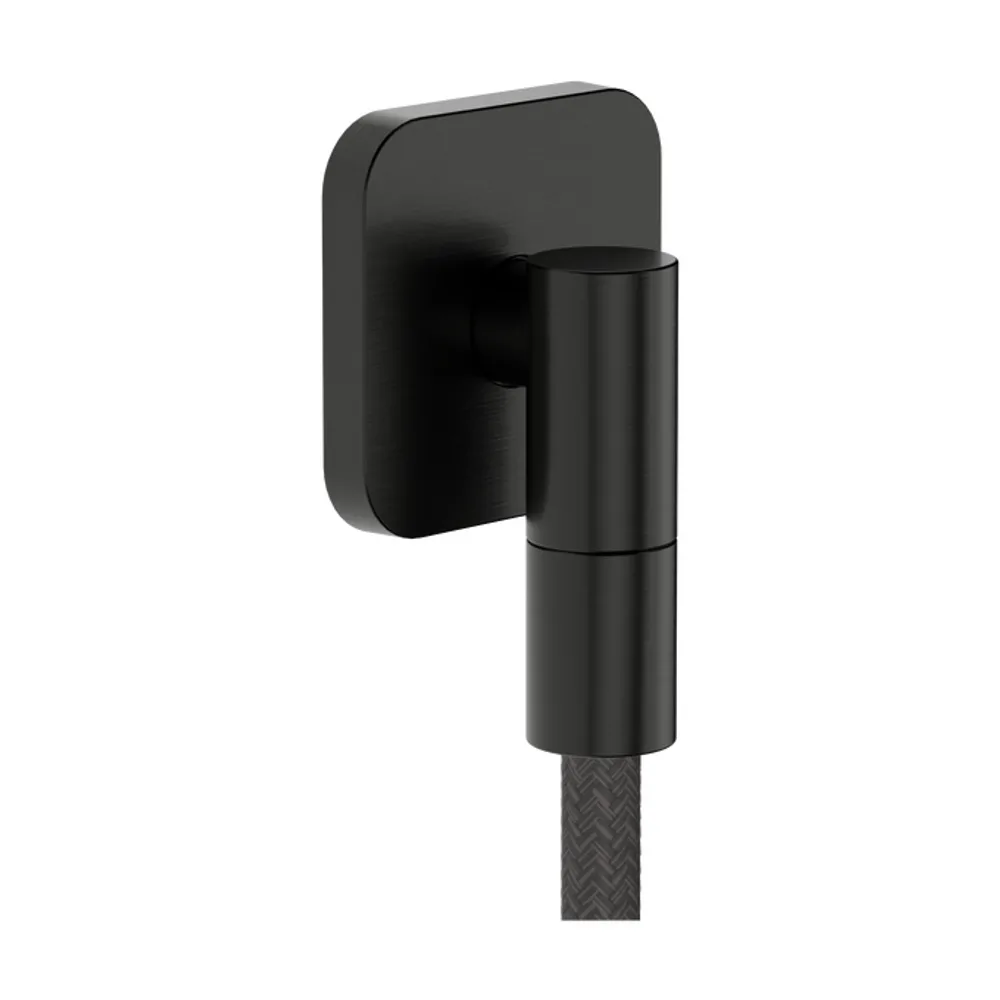 Hansgrohe FixFit Fine Q Mat Siyah-Krom Çek Valfli Duş Çıkış Dirseği - 28884340