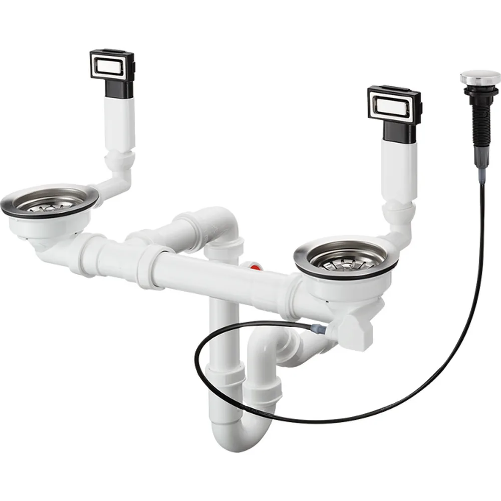 Hansgrohe D15-11 Çift Gözlü Evye Otomatik Gider ve Taşma Seti - 43932800