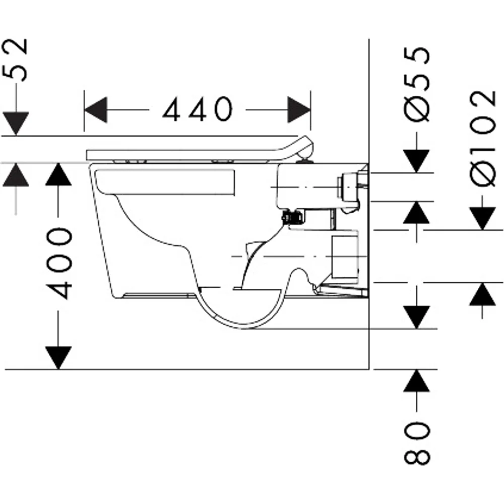 Hansgrohe EluPura S 54 cm AquaHelix Yavaş Kapanan Kapaklı Kanalsız Asma Klozet Seti - 60344450 2