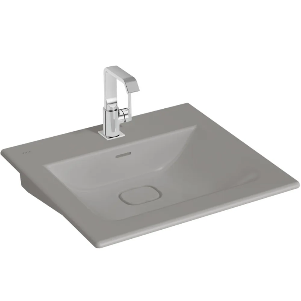 Vitra Metropole 60x53 Cm Mat Taş Gri Etajerli Lavabo