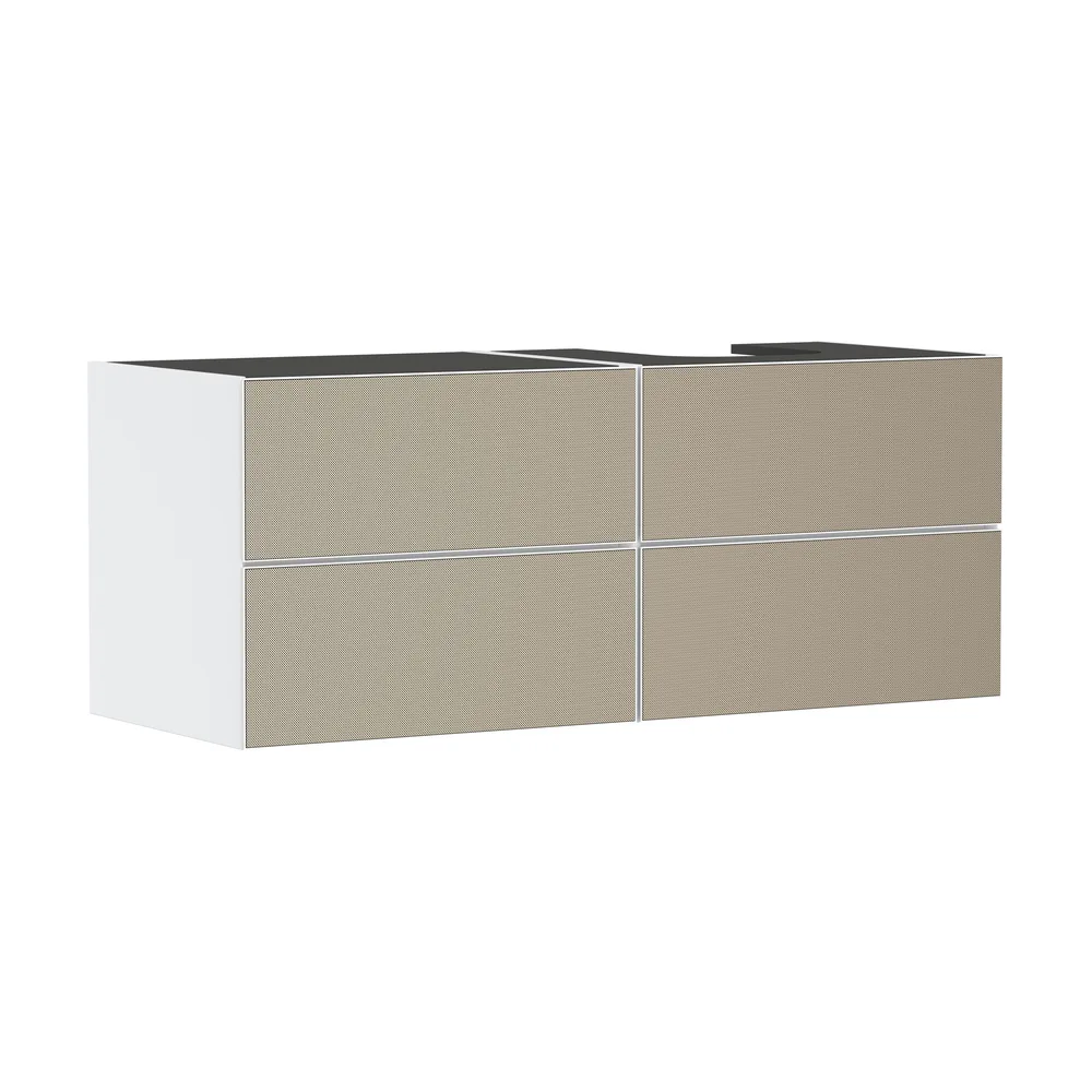 Hansgrohe Xevolos E 137 cm Mat Beyaz Desenli Bronz 4 Çekmeceli Lavabo Dolabı - 54239390