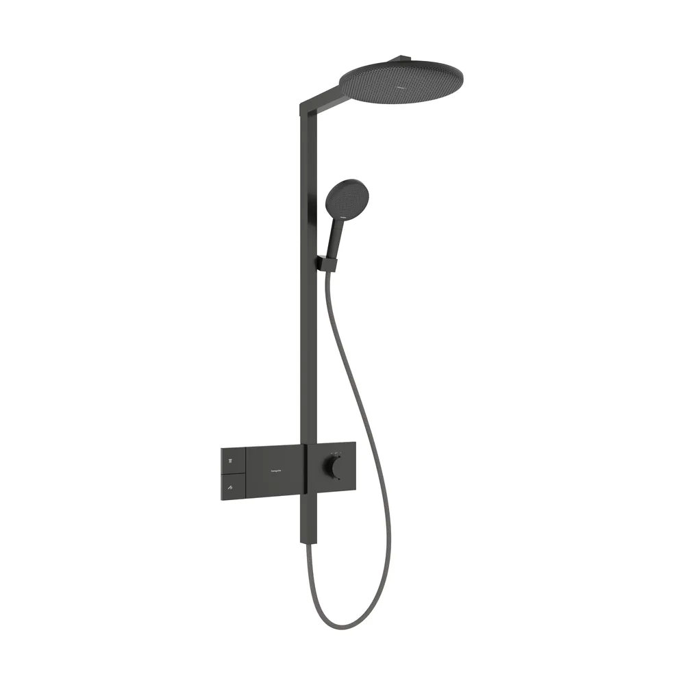 Hansgrohe Raindance Alive S 300 1jet ShowerSelect Comfort Mat Siyah-Krom Termostatlı Duş Kolonu - 24582340