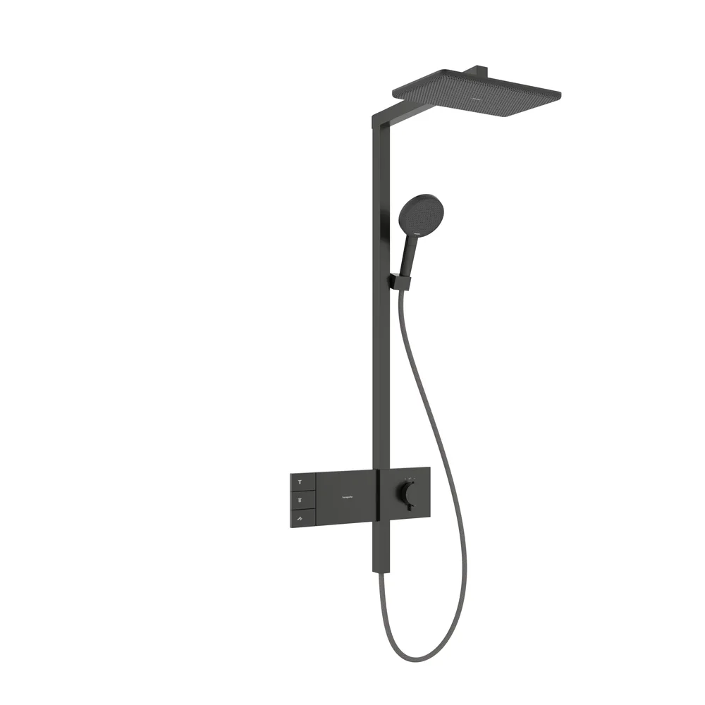 Hansgrohe Raindance Alive Q 210/340 2jet ShowerSelect Comfort Mat Siyah-Krom Termostatlı Duş Kolonu - 24590340