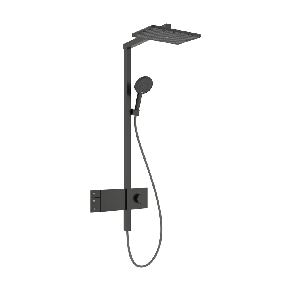 Hansgrohe Raindance Alive Q 210/340 2jet EcoSmart ShowerSelect Comfort Mat Siyah-Krom Termostatlı Duş Kolonu - 24591340