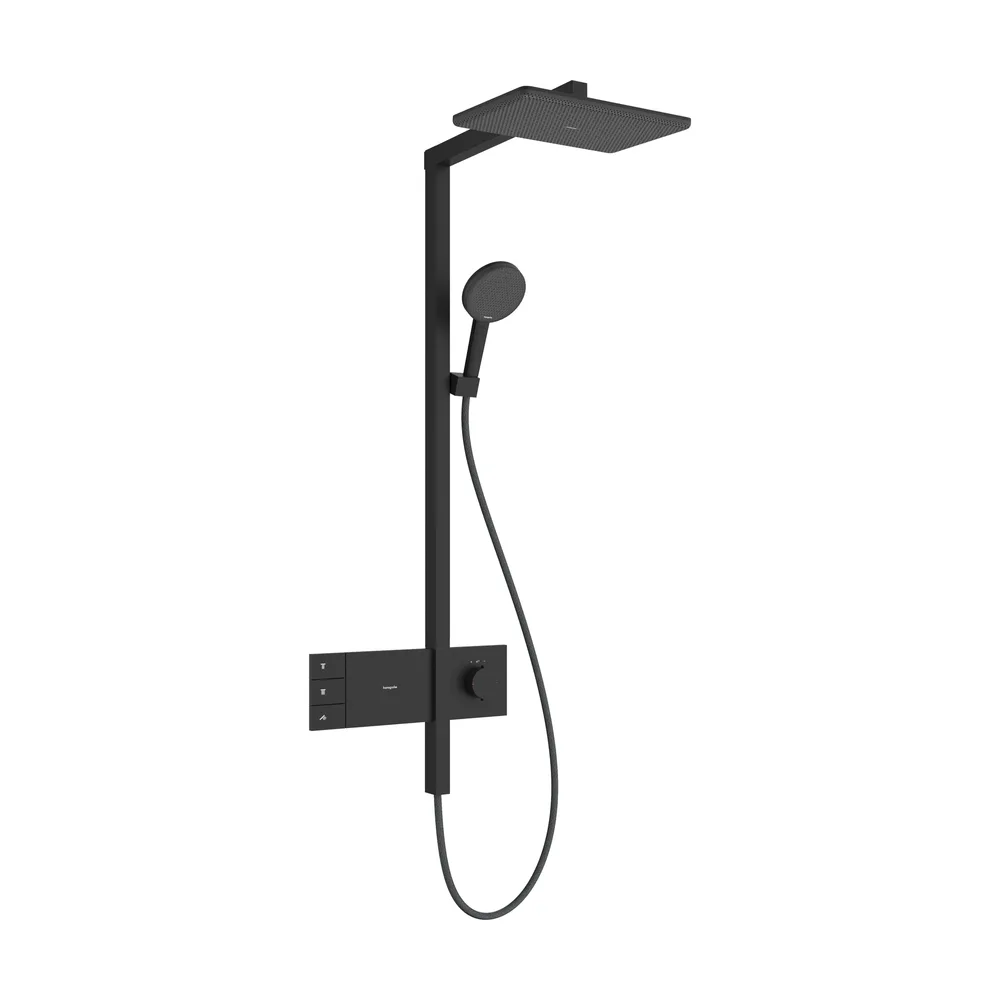 Hansgrohe Raindance Alive Q 210/340 2jet EcoSmart ShowerSelect Comfort Mat Siyah Termostatlı Duş Kolonu - 24591670