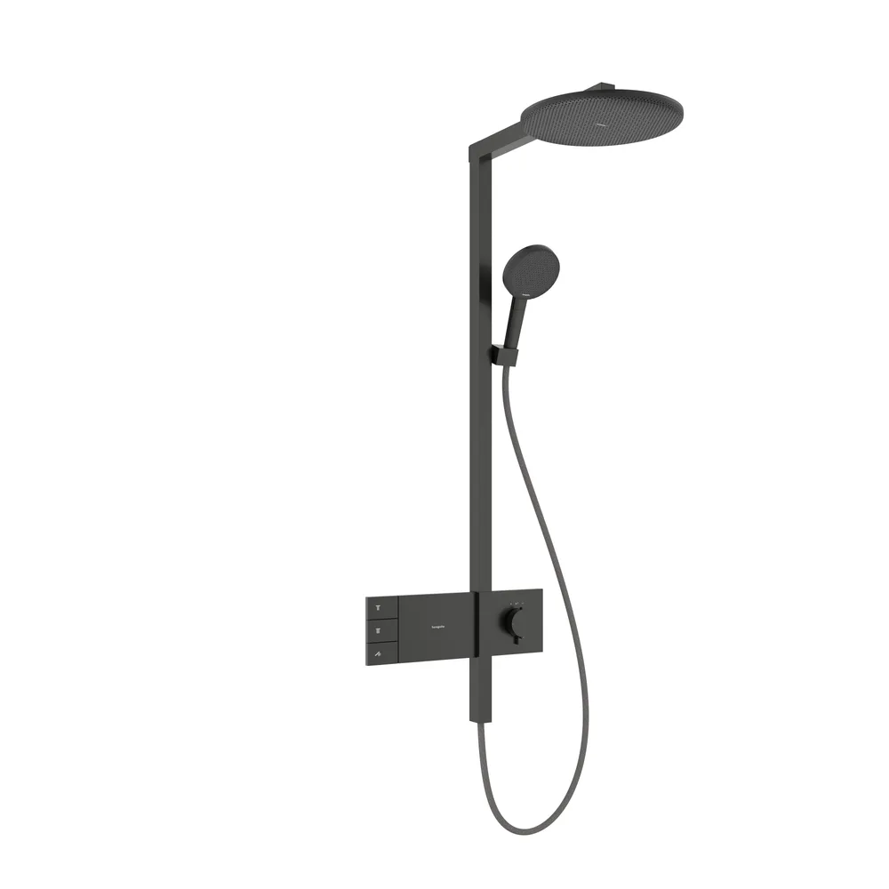 Hansgrohe Raindance Alive S 300 2jet ShowerSelect Comfort Mat Siyah-Krom Termostatlı Duş Kolonu - 24595340