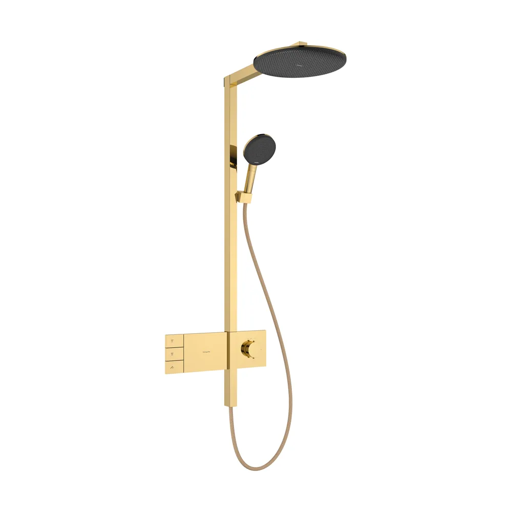 Hansgrohe Raindance Alive S 300 2jet EcoSmart ShowerSelect Comfort Parlak Altın Termostatlı Duş Kolonu - 24596990