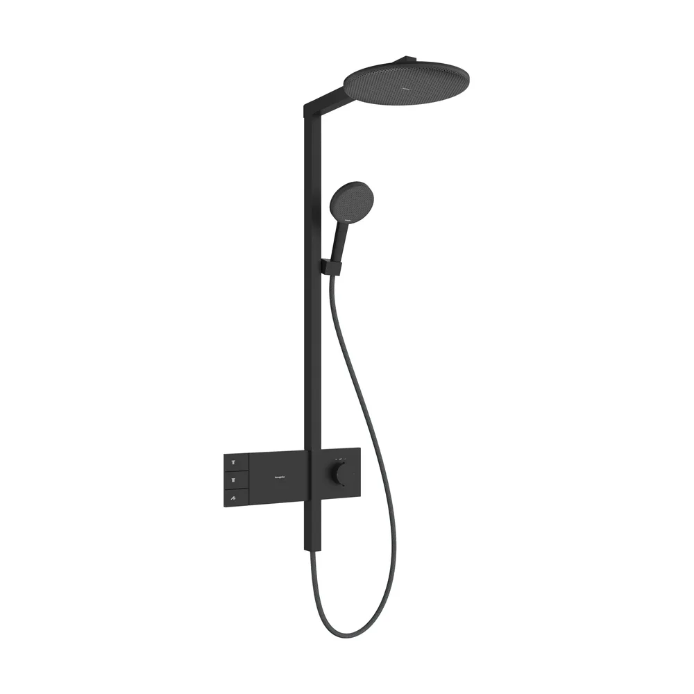 Hansgrohe Raindance Alive S 300 2jet EcoSmart ShowerSelect Comfort Mat Siyah Termostatlı Duş Kolonu - 24596670