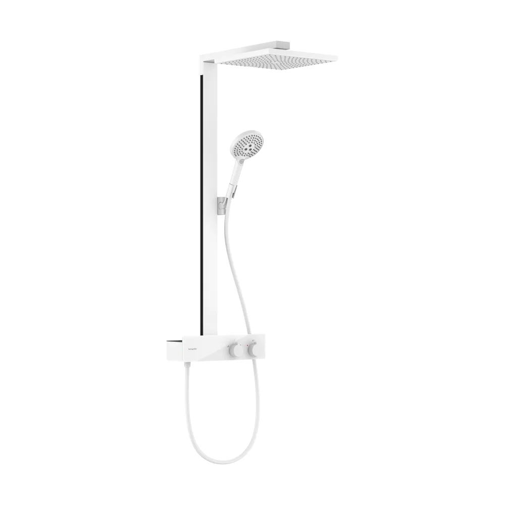 Hansgrohe Raindance E 300 1jet ShowerTablet 350 Mat Beyaz Termostatlı Duş Kolonu - 27361700
