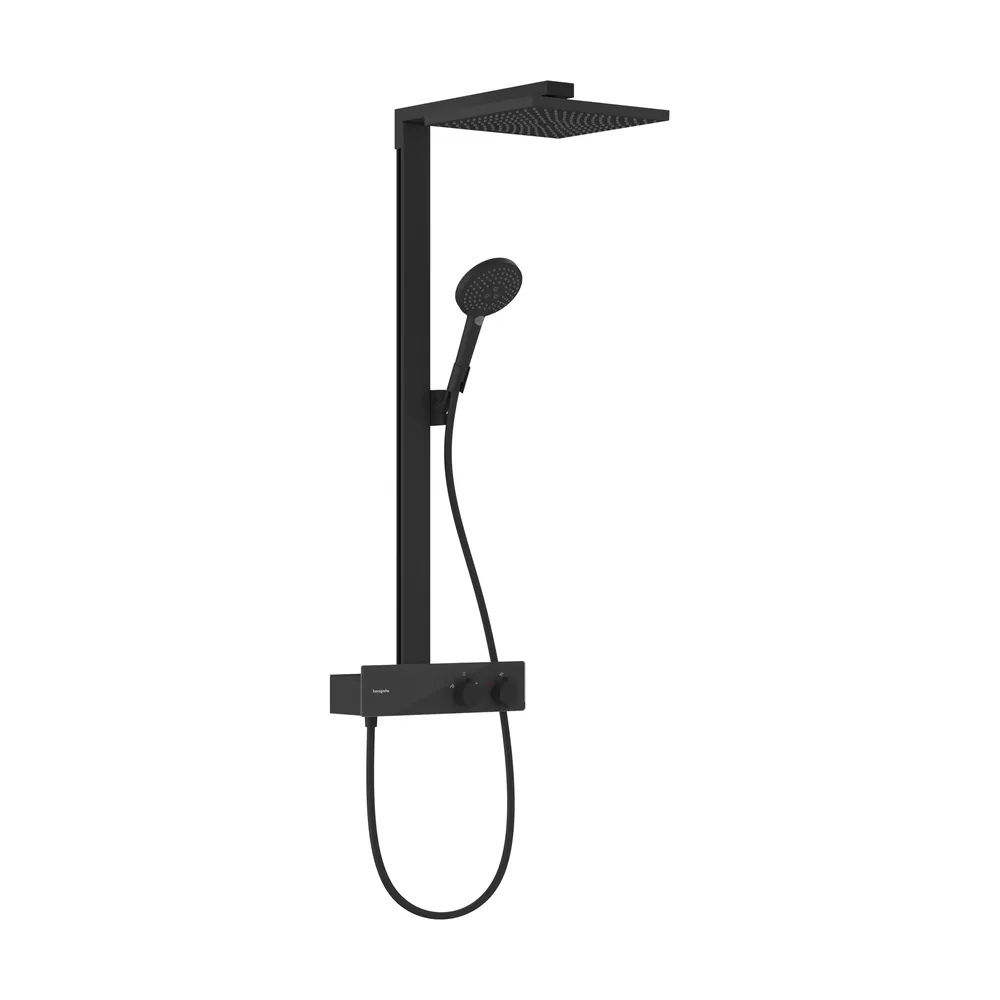 Hansgrohe Raindance E 300 1jet EcoSmart ShowerTablet 350 Mat Siyah Termostatlı Duş Kolonu - 27362670