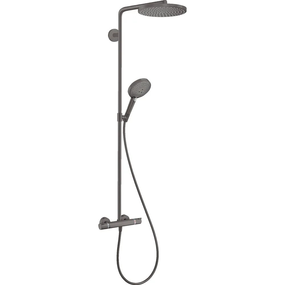 Hansgrohe Raindance S 240 1jet PowderRain EcoSmart+ Mat Siyah-Krom Termostatlı Duş Kolonu - 28825340