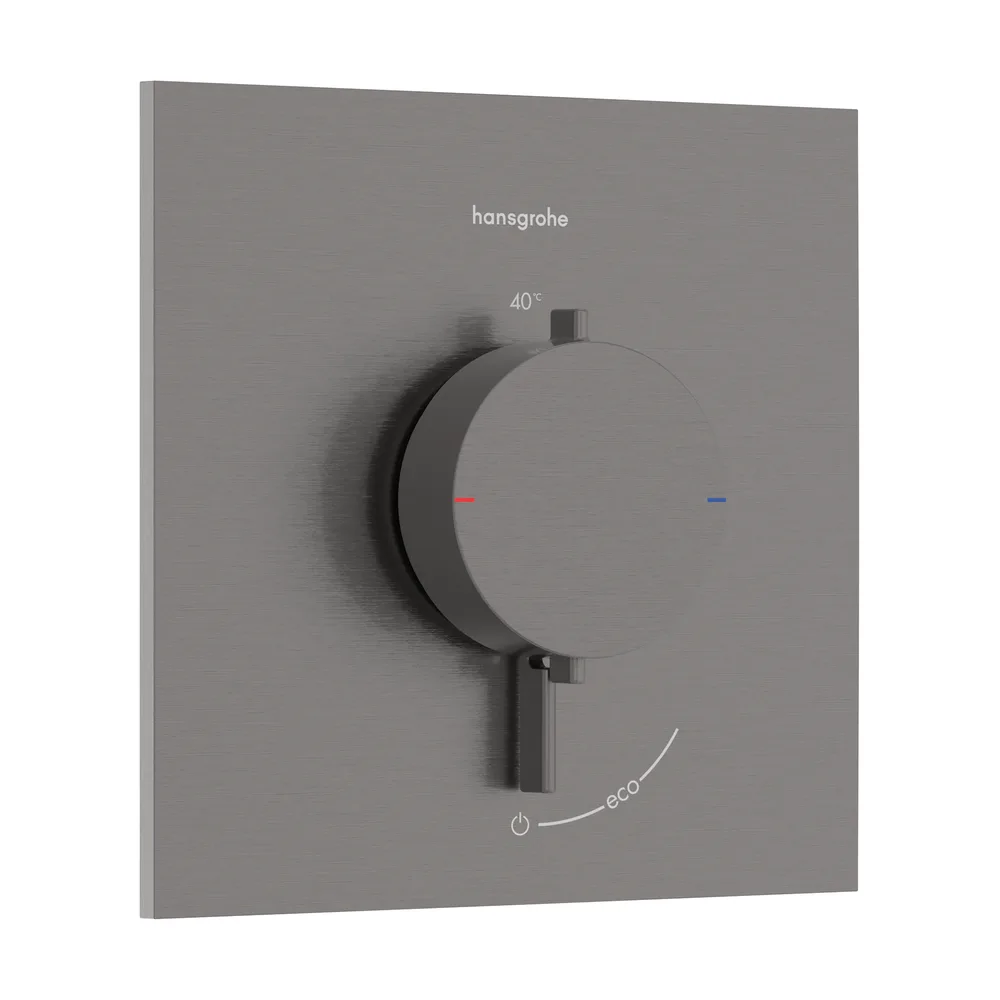 Hansgrohe Ecostat Comfort E Mat Siyah-Krom 1 Çıkış İçin Ankastre Termostatik Banyo Bataryası - 33710340
