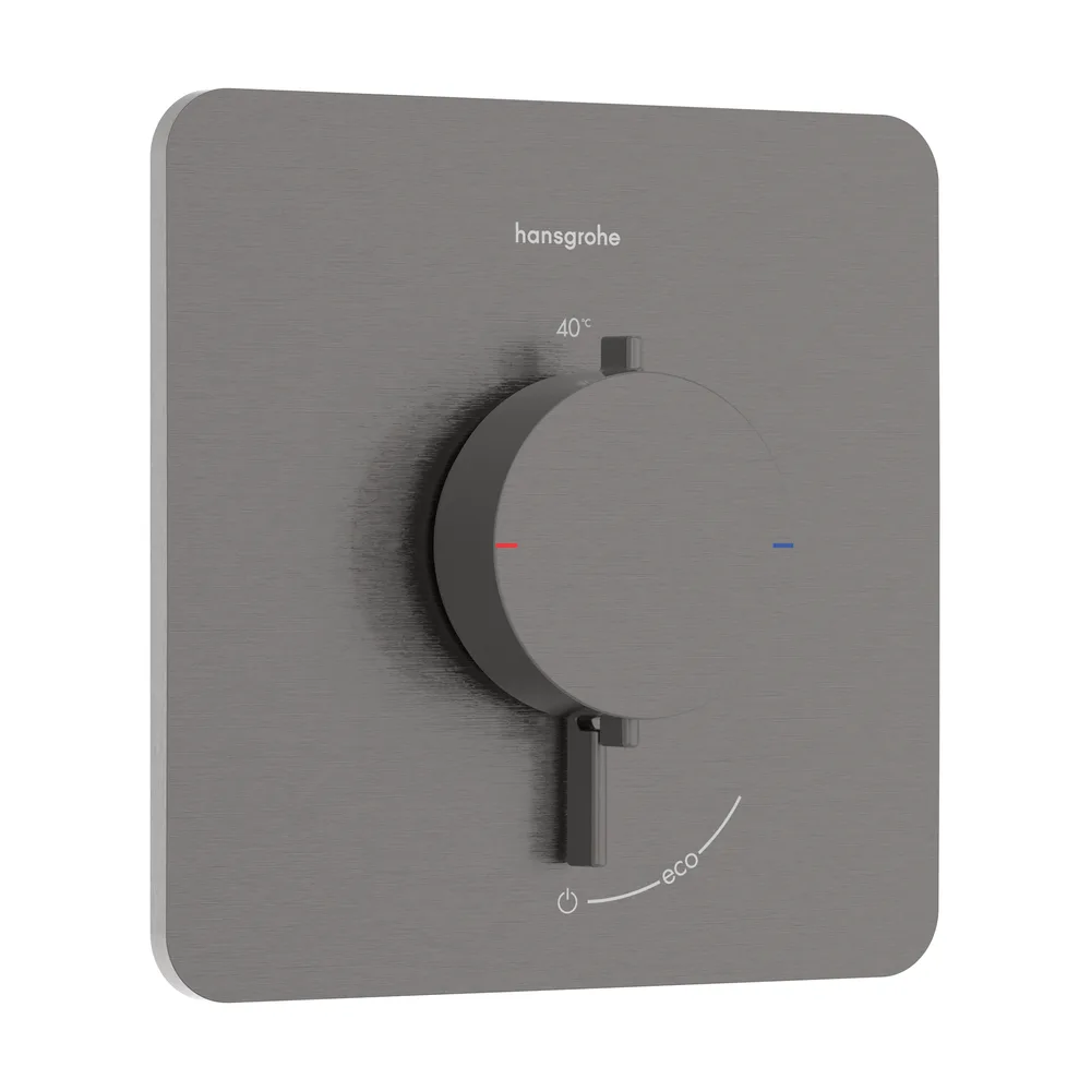 Hansgrohe Ecostat Comfort Q Mat Siyah-Krom 1 Çıkış İçin Ankastre Termostatik Banyo Bataryası - 33712340