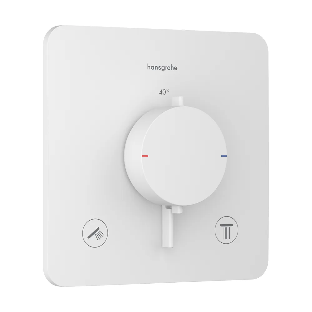 Hansgrohe Ecostat Comfort Q Mat Beyaz 2 Çıkış İçin Ankastre Termostatik Banyo Bataryası - 33713700